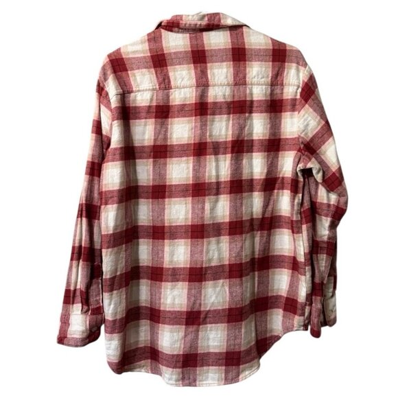 Old Navy The Boyfriend Shirt Size Medium Plaid Long Sleeve Button Down Cotton - Picture 2 of 13